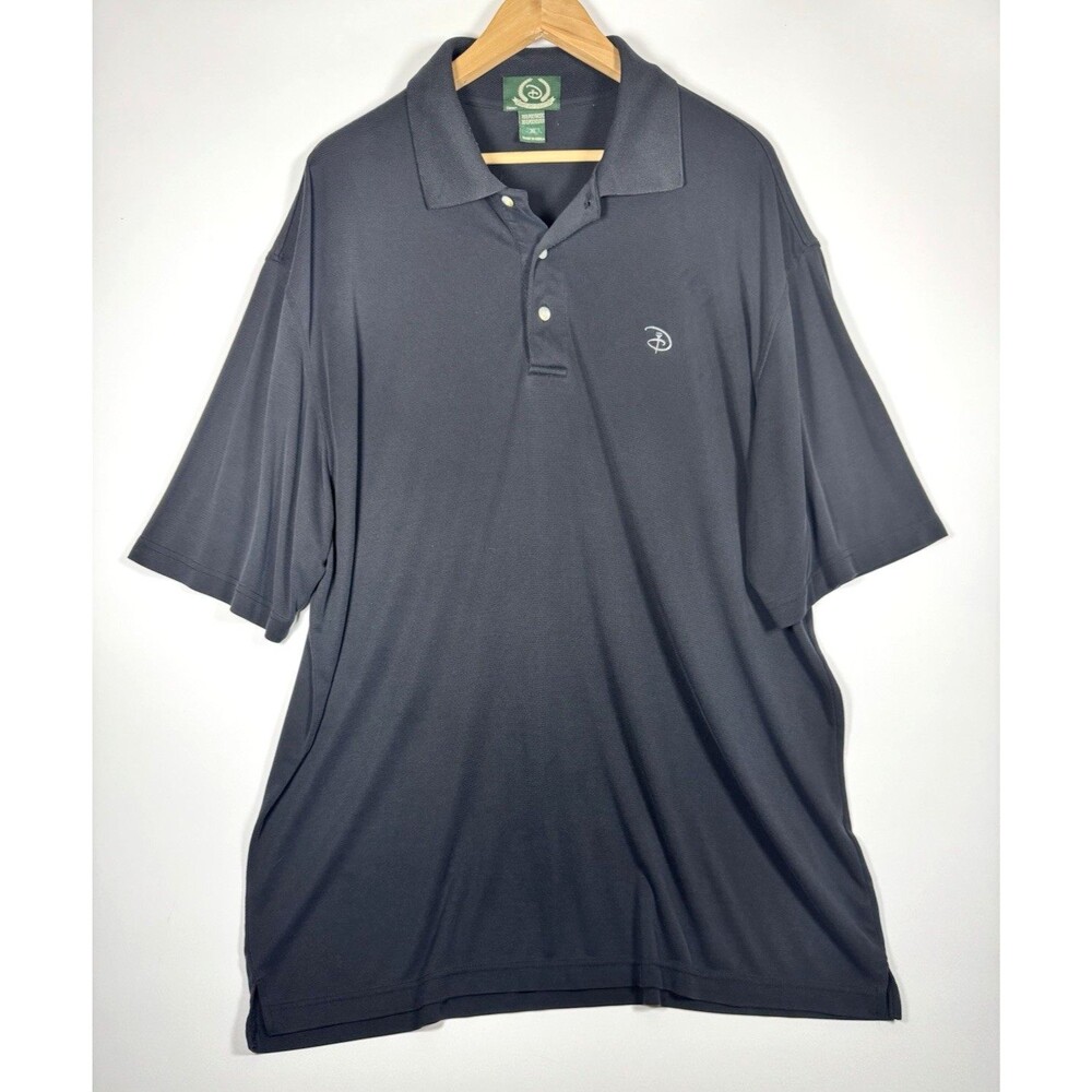 Disney Golf Collection Polo XL Black Short Sleeve Textured Performance Resort‎